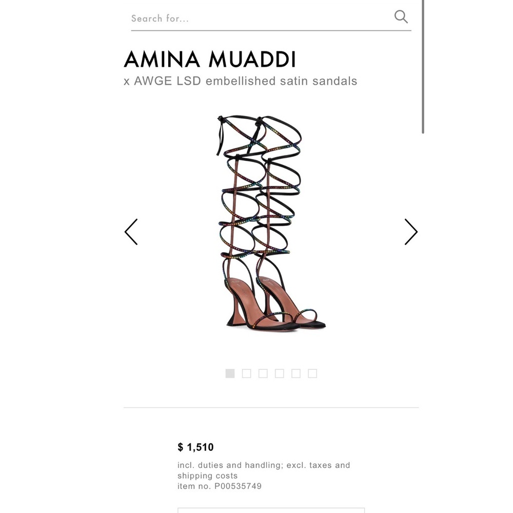 COPY - Amina Muaddi x AGWE LSD embelished satin sandals